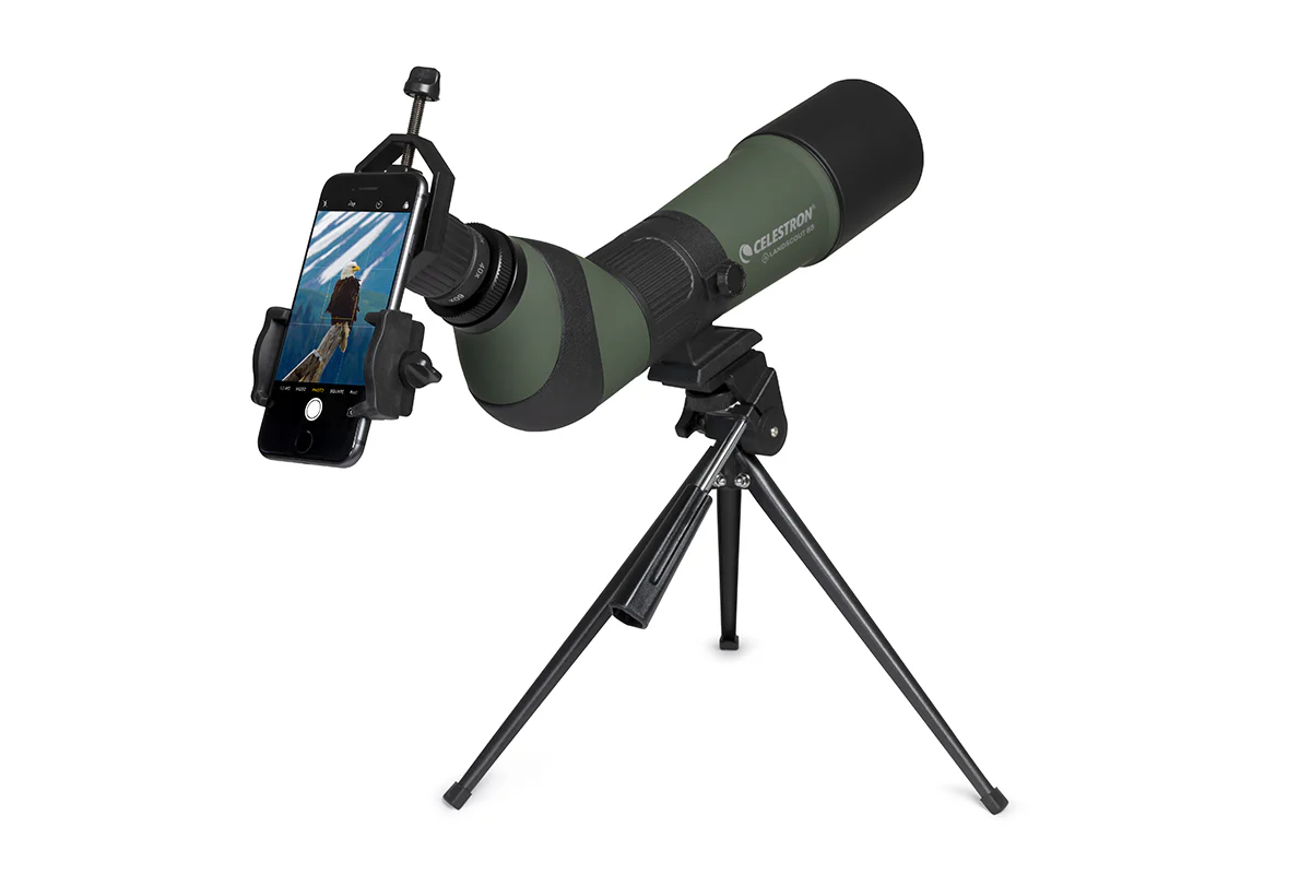 LandScout 20-60x65mm Angled Zoom Spotting Scope with Table-top Tripod and Smartphone Adapter - Image 7