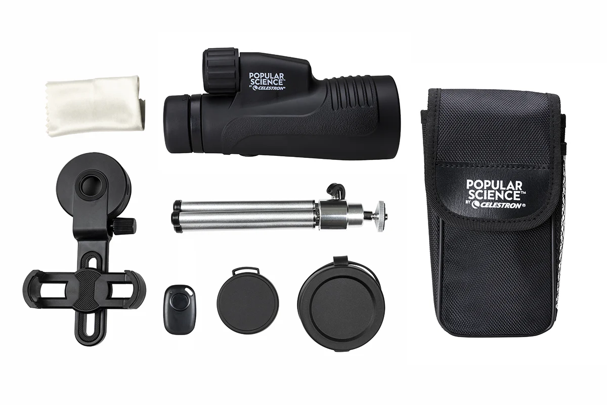 Popular Science by Celestron Outland X 12x50mm Monocular with Tripod, Smartphone Adapter, and Bluetooth remote - Image 11