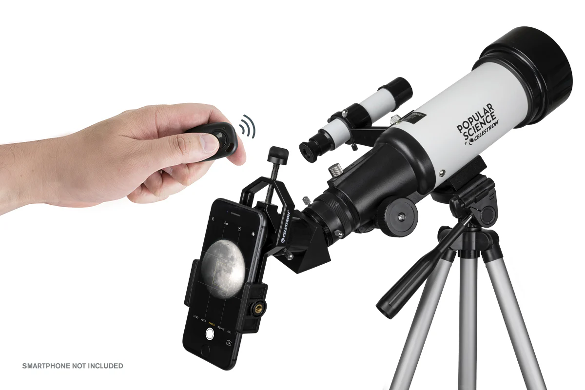 Popular Science by Celestron Travel Scope 70 Portable Telescope with Smartphone Adapter and Bluetooth Remote - Image 8