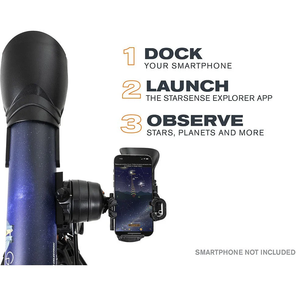 Royal Observatory Greenwich Celestron StarSense Explorer DX 100AZ Smartphone App-Enabled Refractor Telescope - Image 2