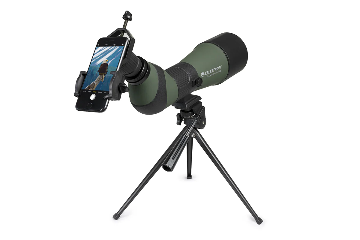 Used - LandScout 20-60x80mm Angled Zoom Spotting Scope with Table-top Tripod and Smartphone Adapter - Image 7