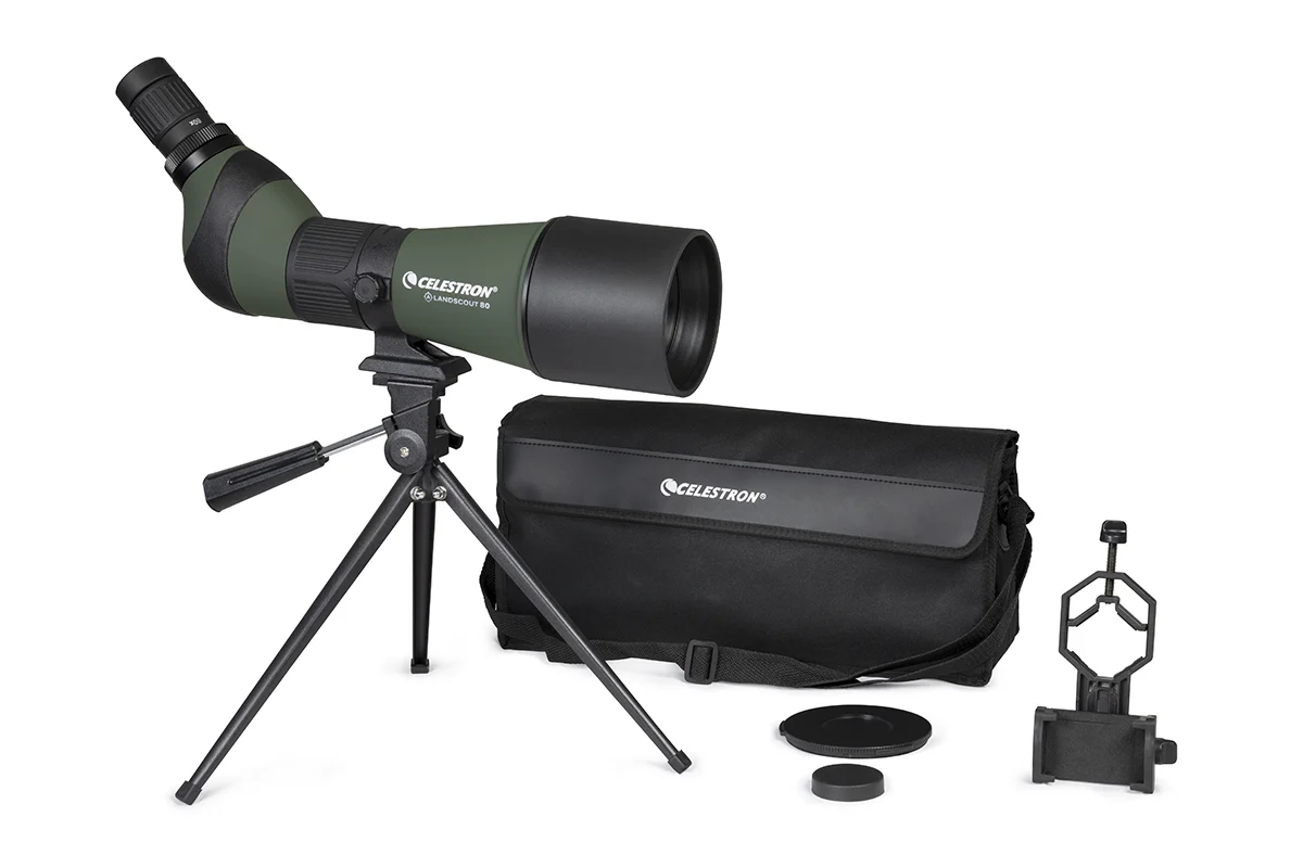 Used - LandScout 20-60x80mm Angled Zoom Spotting Scope with Table-top Tripod and Smartphone Adapter - Image 8