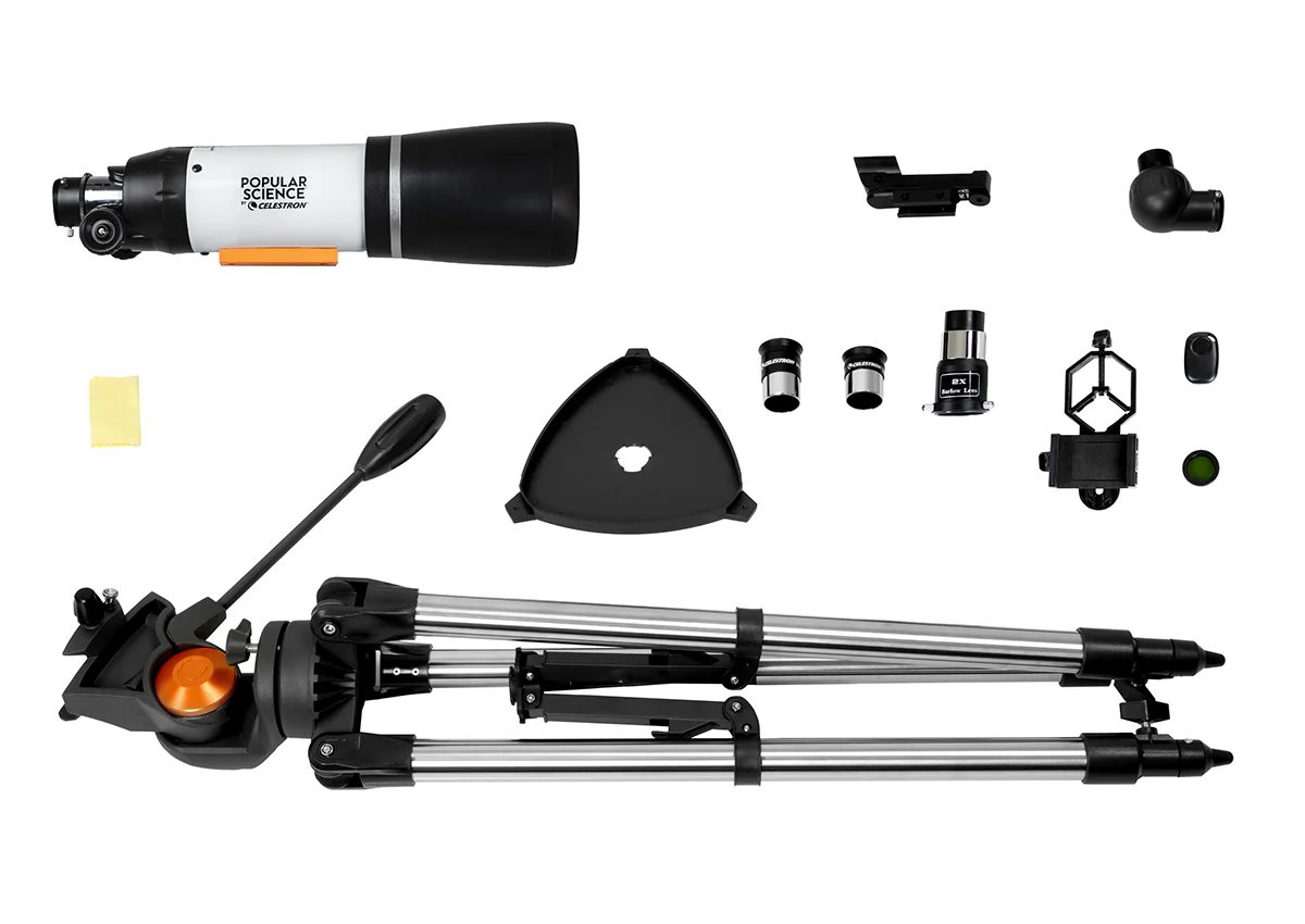 Used - Popular Science by Celestron AstroMaster 80AZS Telescope with Smartphone Adapter and Bluetooth Remote - Image 11
