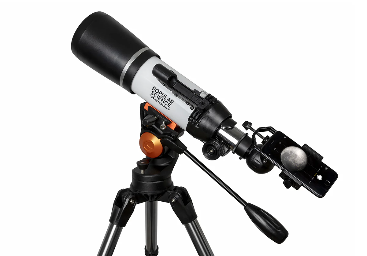 Used - Popular Science by Celestron AstroMaster 80AZS Telescope with Smartphone Adapter and Bluetooth Remote - Image 7