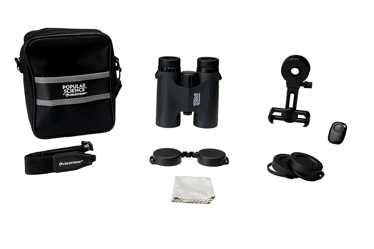 Used - Popular Science by Celestron Outland X 10x32mm Roof Binocular with Smartphone Adapter and Bluetooth remote - Image 11