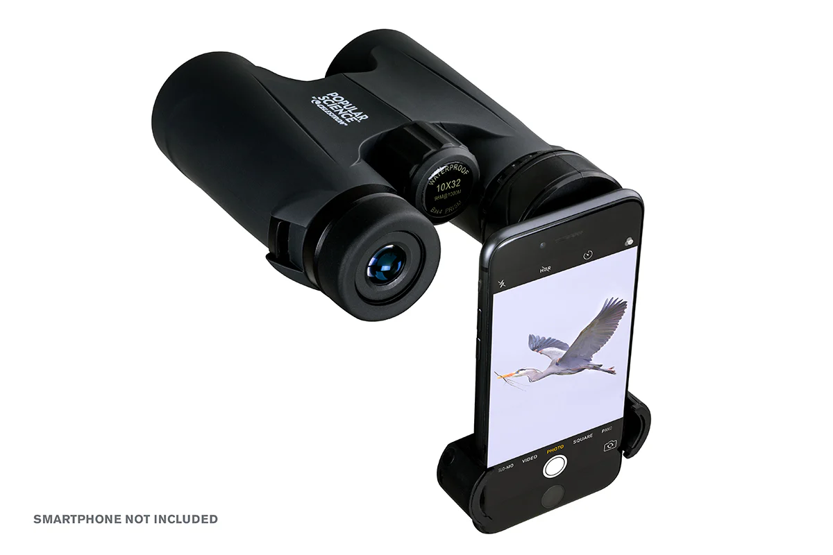 Used - Popular Science by Celestron Outland X 10x32mm Roof Binocular with Smartphone Adapter and Bluetooth remote - Image 2