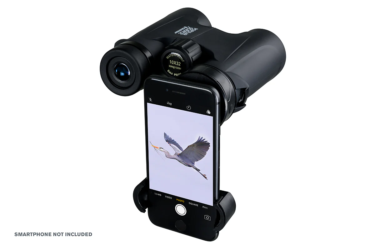 Used - Popular Science by Celestron Outland X 10x32mm Roof Binocular with Smartphone Adapter and Bluetooth remote - Image 3
