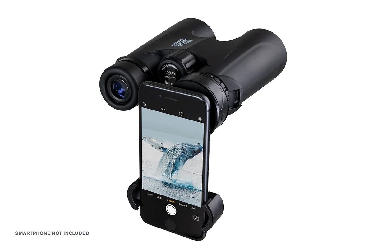 Used - Popular Science by Celestron Outland X 12x42mm Roof Binocular with Smartphone Adapter and Bluetooth remote - Image 2