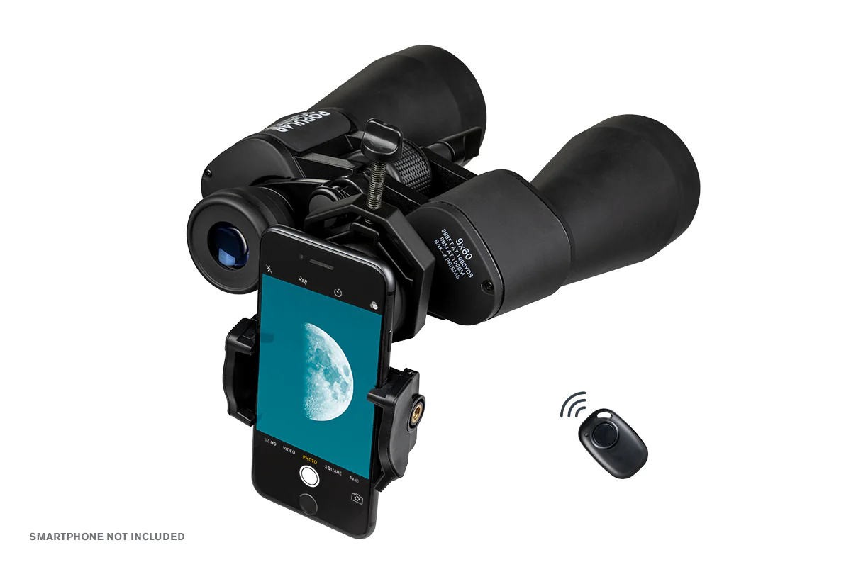 Popular Science by Celestron SkyMaster 9x60mm Porro Binocular with Smartphone Adapter and Bluetooth remote - Image 2