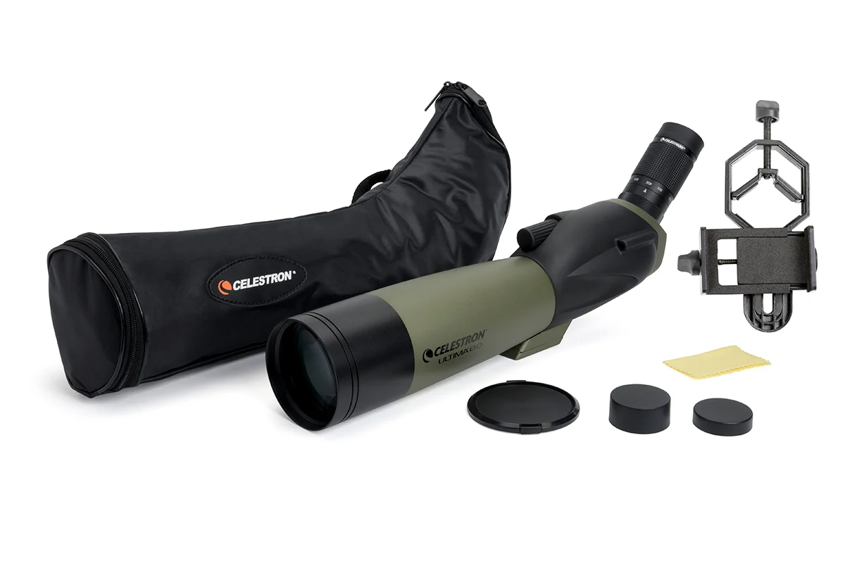 Ultima 20-60x80mm Angled Zoom Spotting Scope with Smartphone Adapter - Image 8